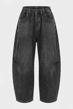Grey Balloon Denim Pants