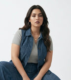 Dark blue denim vest