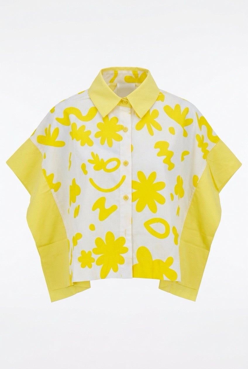 Yellow scribbles shirt