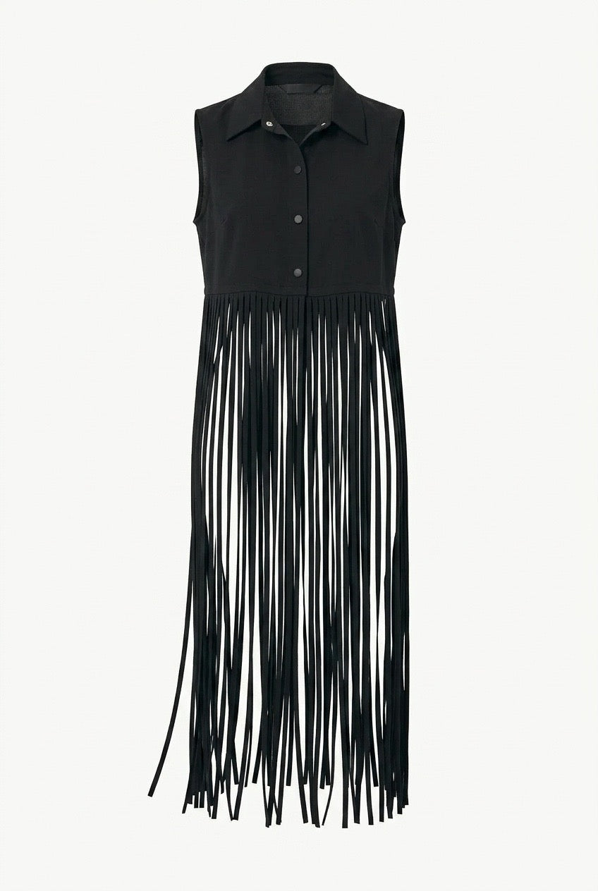 Black Fringe Vest