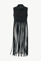 Black Fringe Vest