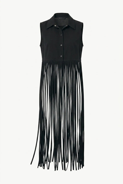 Black Fringe Vest