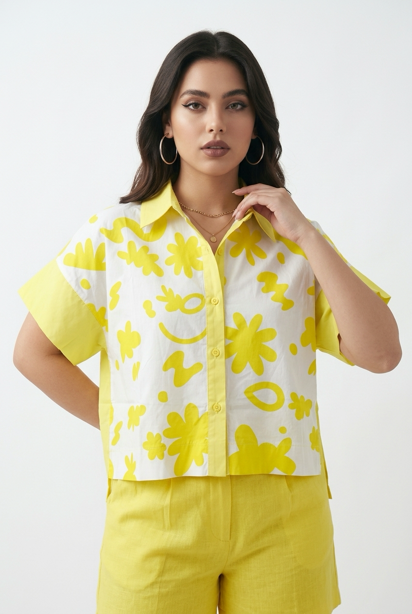 Yellow scribbles shirt