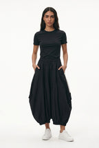Black Cropped Balloon Pants