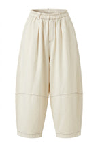 Off-white balloon Cropped Denim Pants with elastic waist