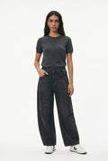 Grey Balloon Denim Pants