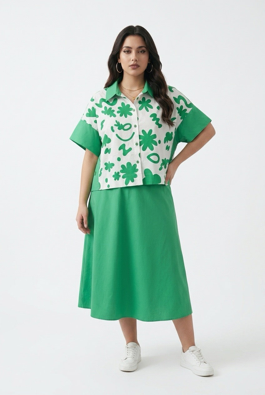 Green scribbles shirt