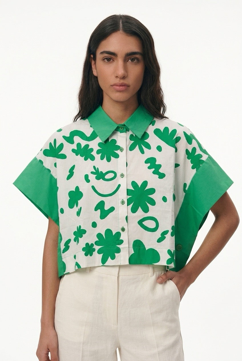 Green scribbles shirt