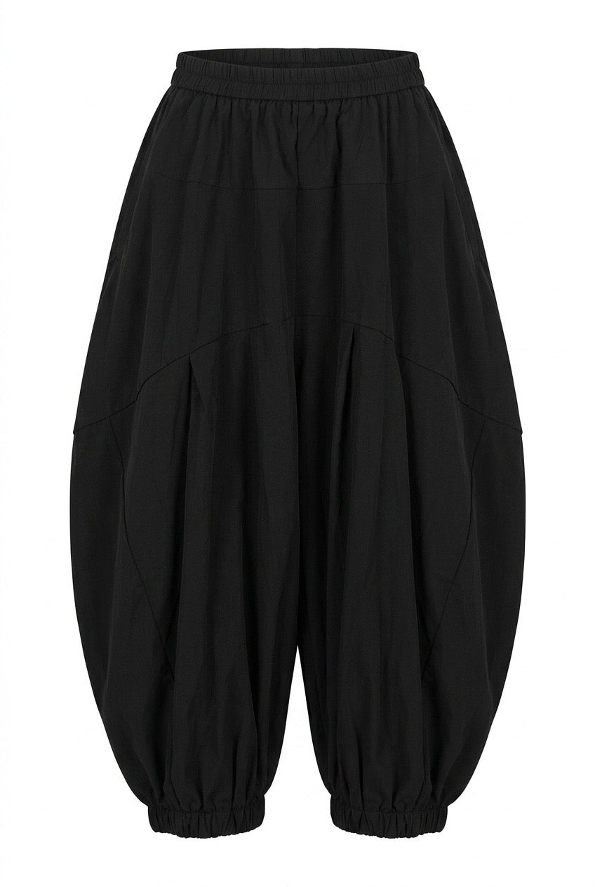 Black Cropped Balloon Pants