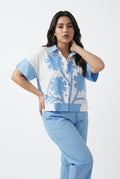 Light blue flower design shirt