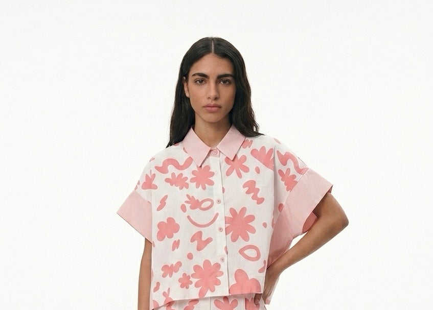 Light pink scribbles shirt