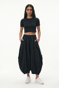 Black Cropped Balloon Pants