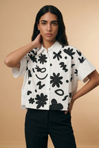 Black and white scribble shirt