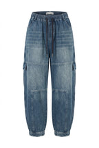 Oversize Cropped Denim Balloon Pants