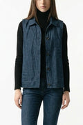 Dark blue denim vest
