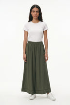 Olive Flow Wide-Leg Pants