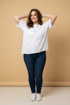 White T-shirt with zipper detail