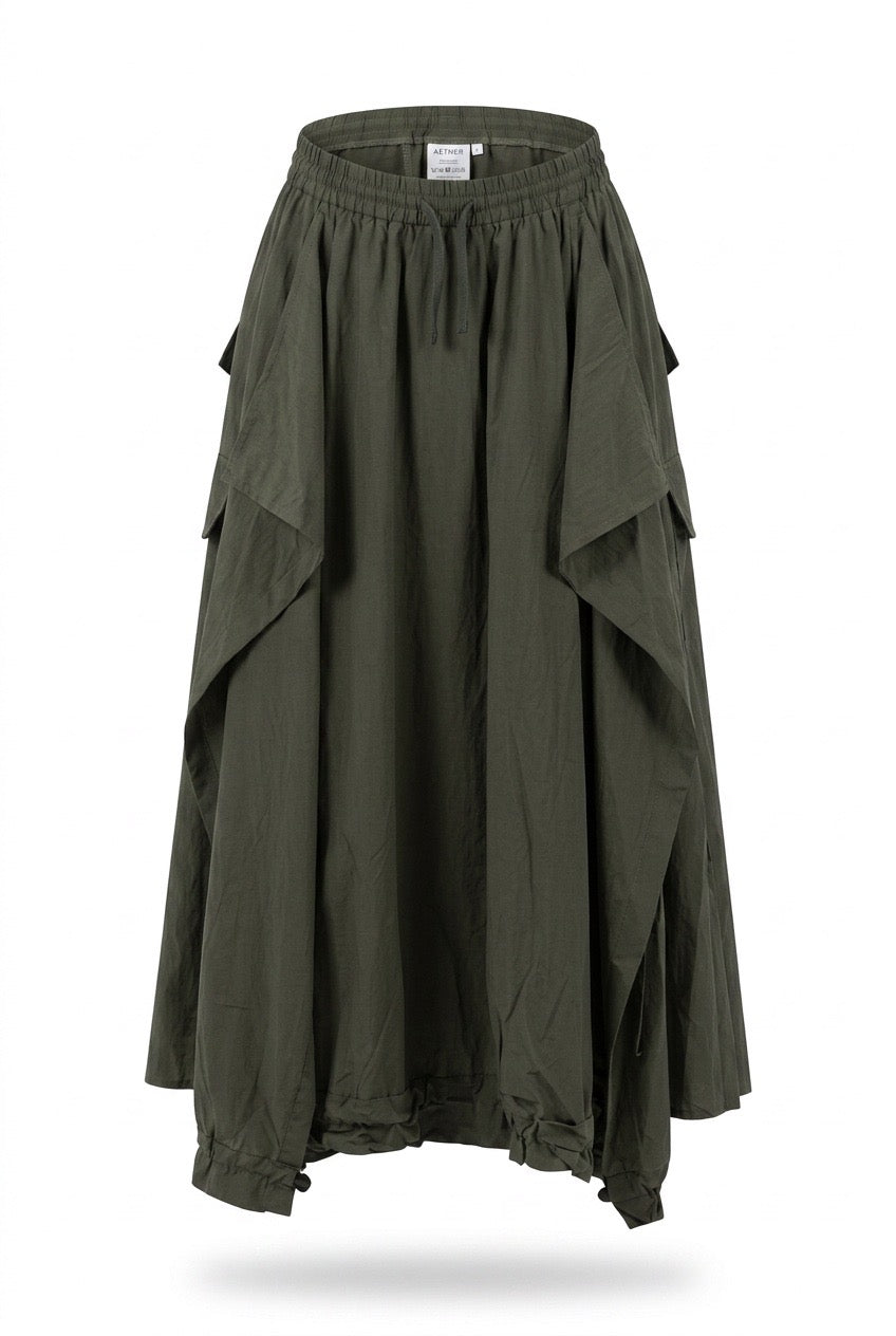 Olive Drift Maxi Skirt