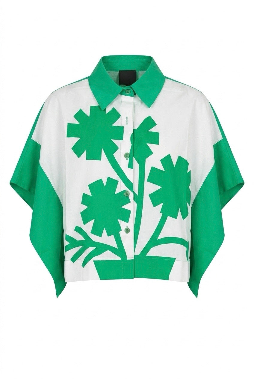 Green Flower design shirt