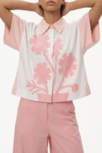 Light pink flower design shirt