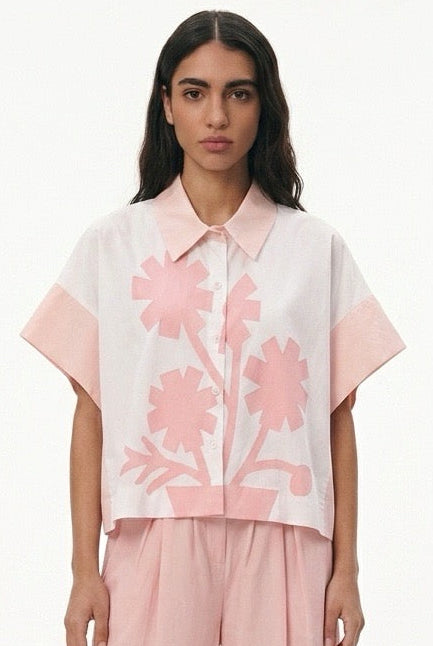 Light pink flower design shirt