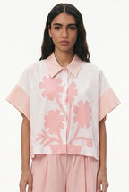 Light pink flower design shirt