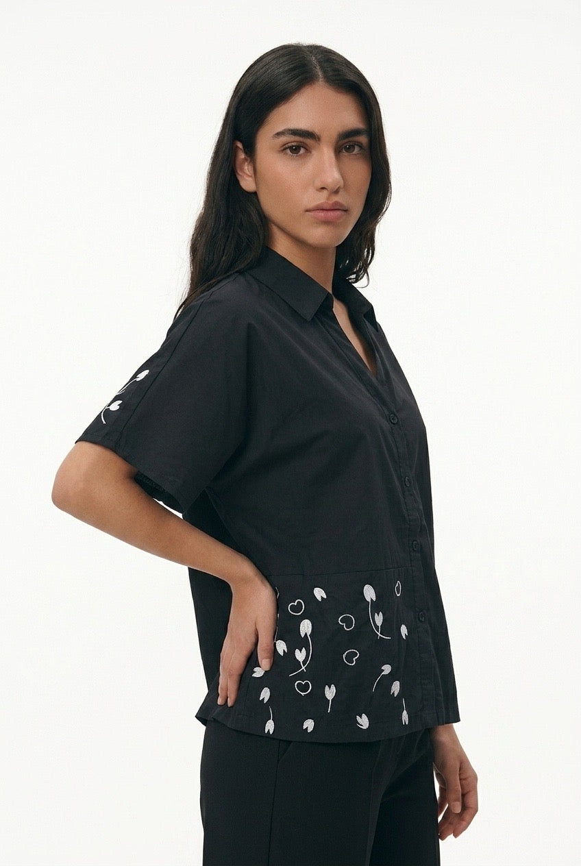 Bloom Oversized black Shirt
