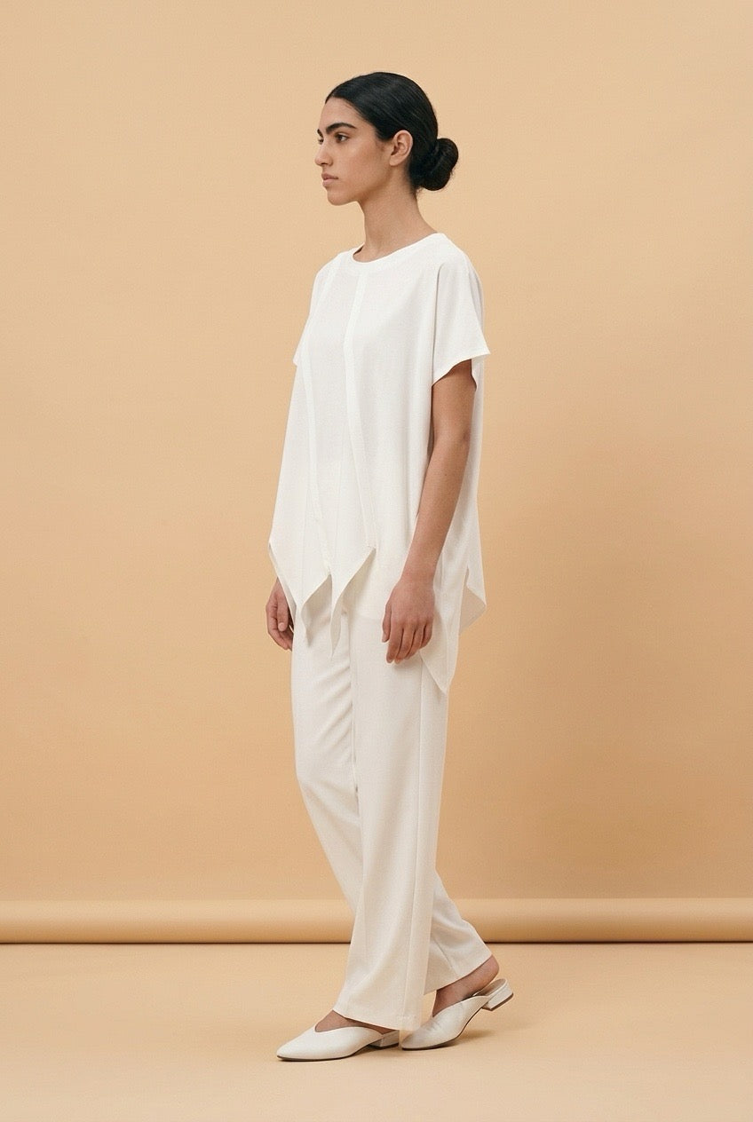 Ivory Flow Asymmetrical Top