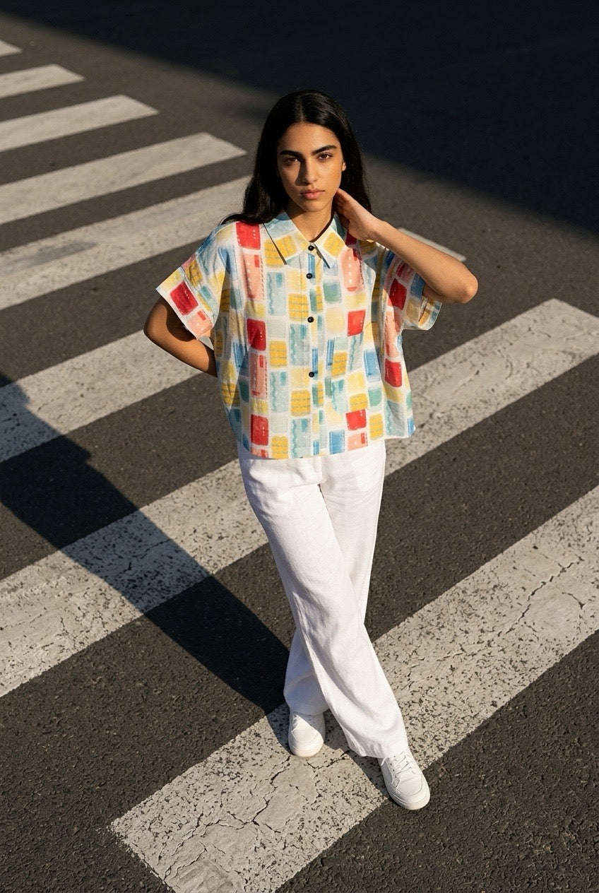 Candy Grid Oversized Shirt