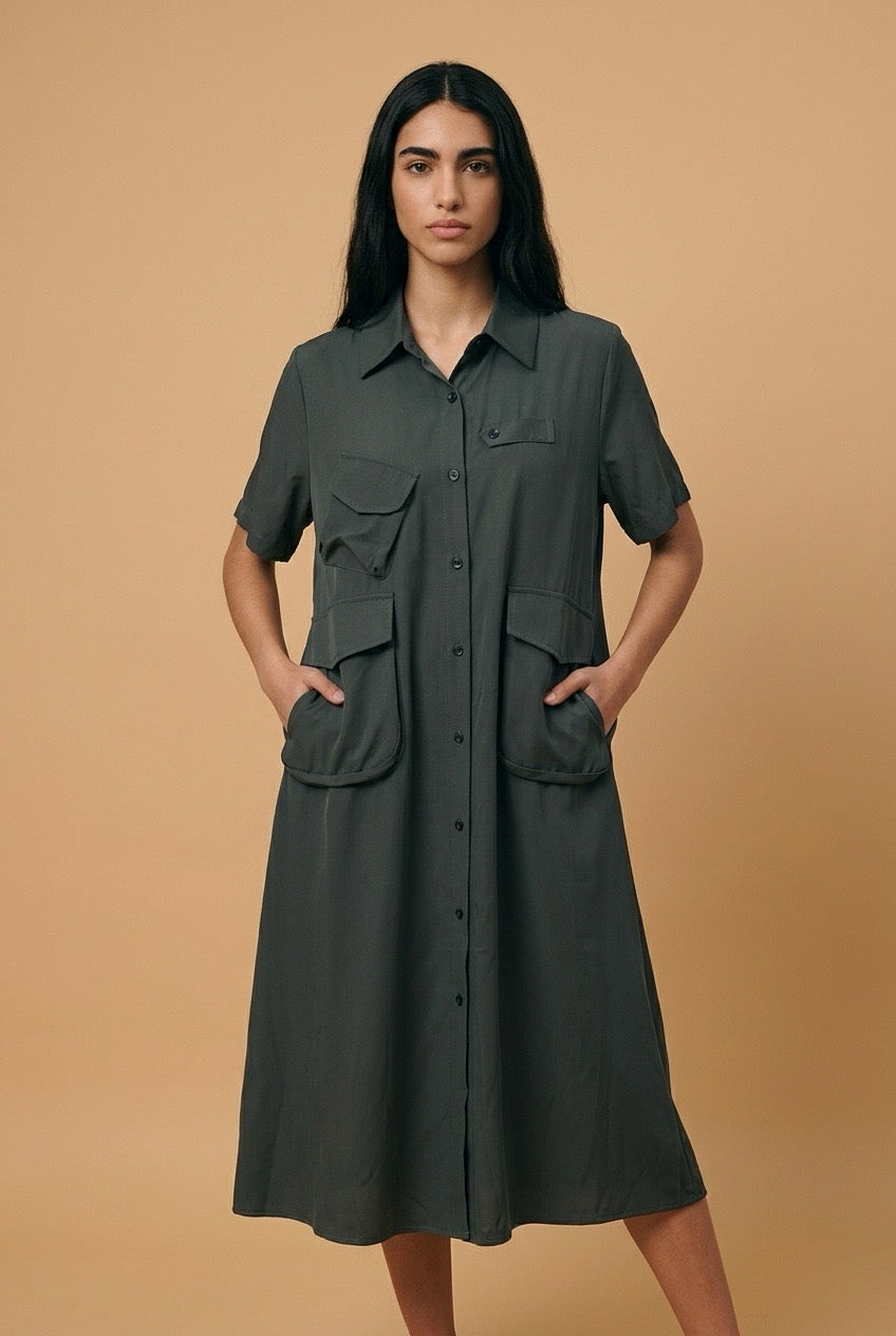 Urban Utility Midi Dress