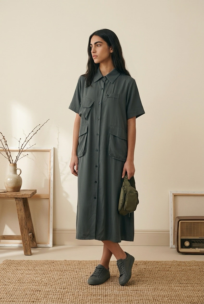 Urban Utility Midi Dress