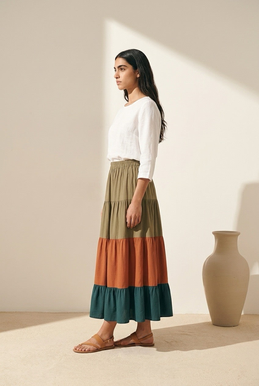Terra Tiered Maxi Skirt