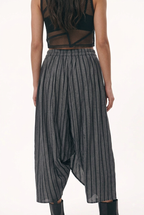 Stripe Pleated Draped Culottes