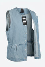 Blue denim vest