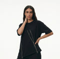 Black T-shirt with zipper detail