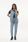 Blue denim vest