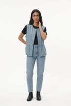 Blue denim vest